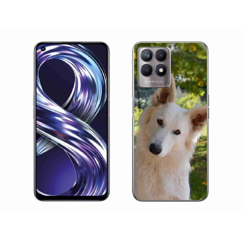 Zselés borítás mmCase a Realme 8i készülékhez - fehér Svájci juhász 1
