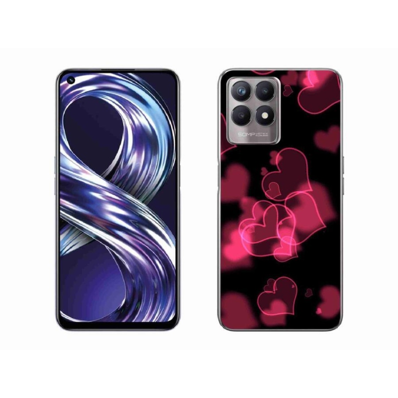 Zselés borítás mmCase a Realme 8i készülékhez - piros szívek