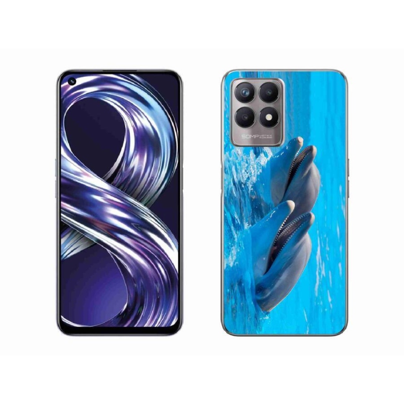 Zselés borító mmCase mobilhoz Realme 8i - delfinek