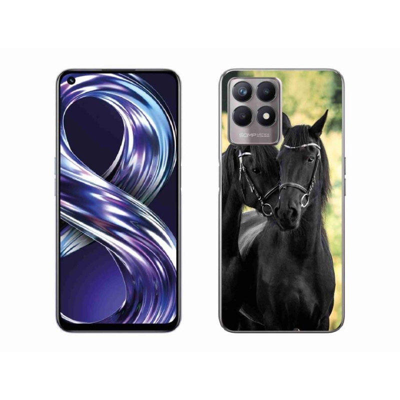 Zselés borítás mmCase a Realme 8i készülékhez - két fekete ló