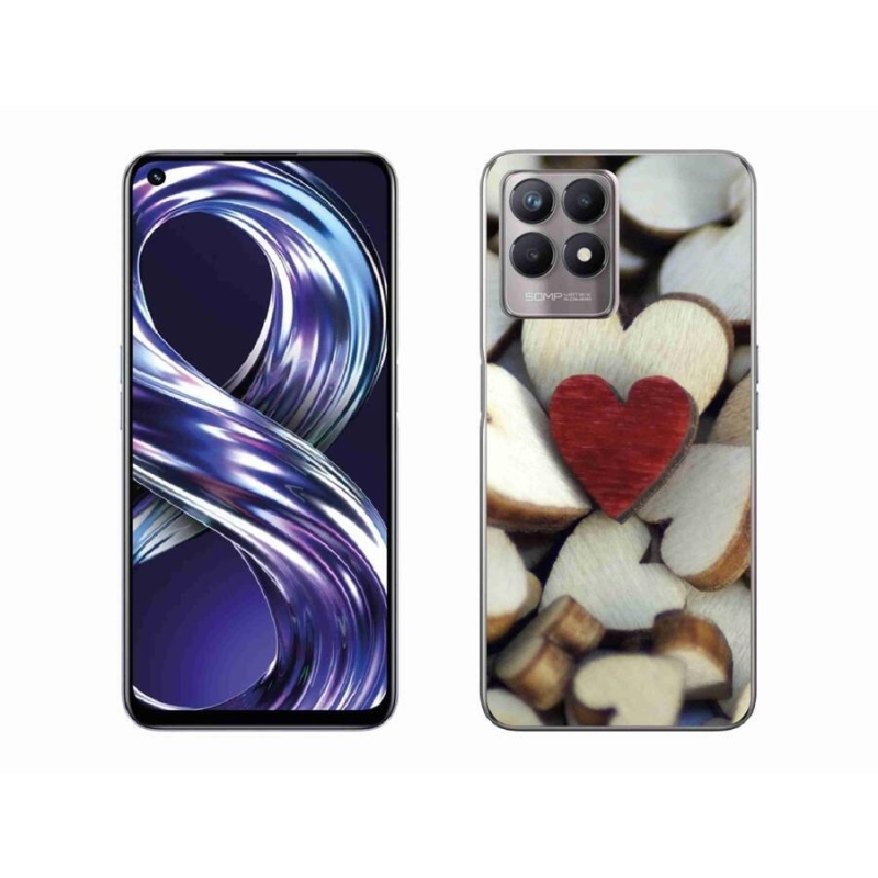 Zselés borítás mmCase a Realme 8i készülékhez - gravírozott piros szív
