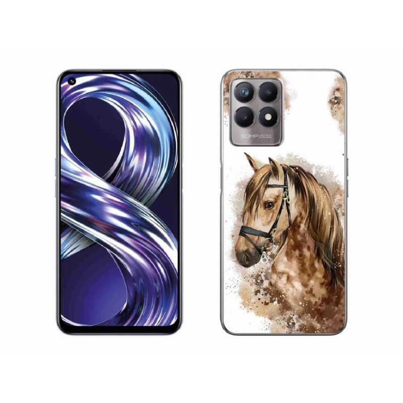 Zselés borítás mmCase a Realme 8i készülékhez - barna rajzfilm ló