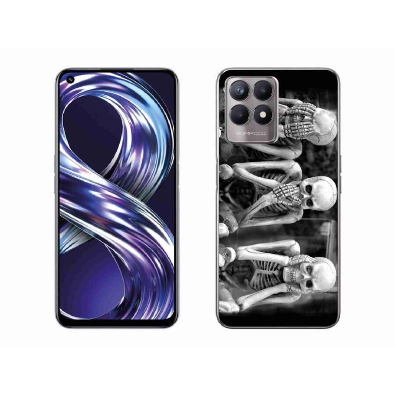 Gél borító mmCase mobilhoz Realme 8i - csontvázak