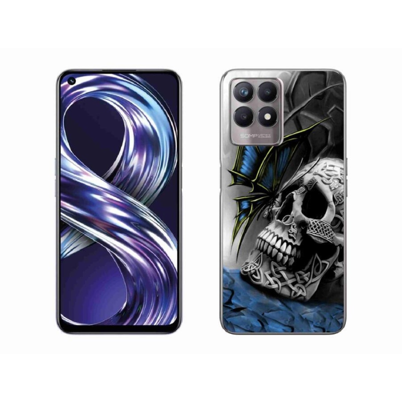 Zselés borítás mmCase a Realme 8i készülékhez - pillangó és koponya