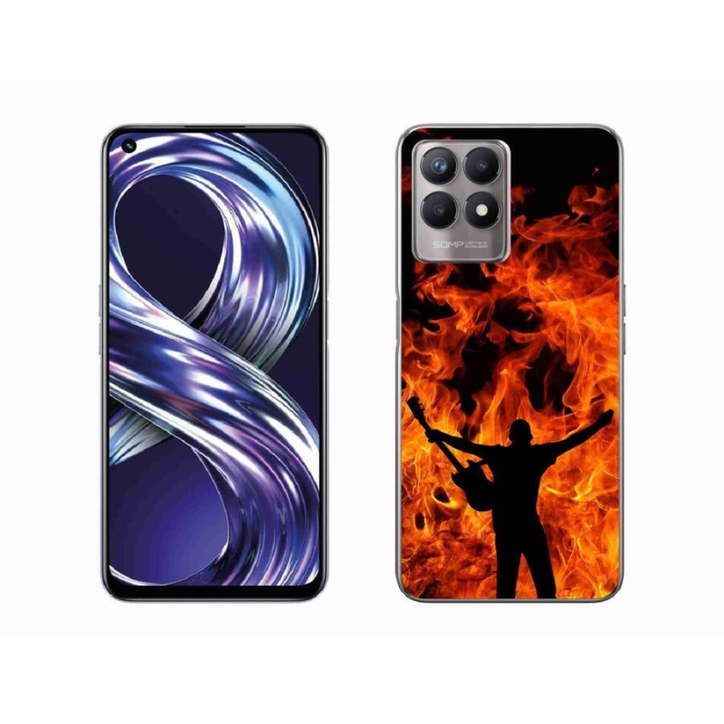 Gél borító mmCase mobilhoz Realme 8i - zenész és tűz