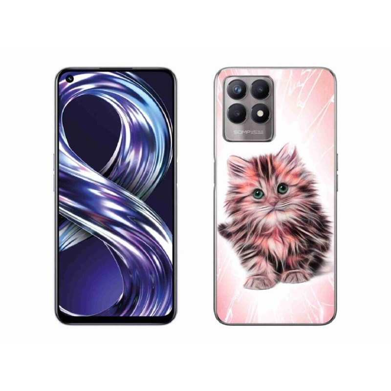 Gél borítás mmCase mobilhoz Realme 8i - aranyos cica