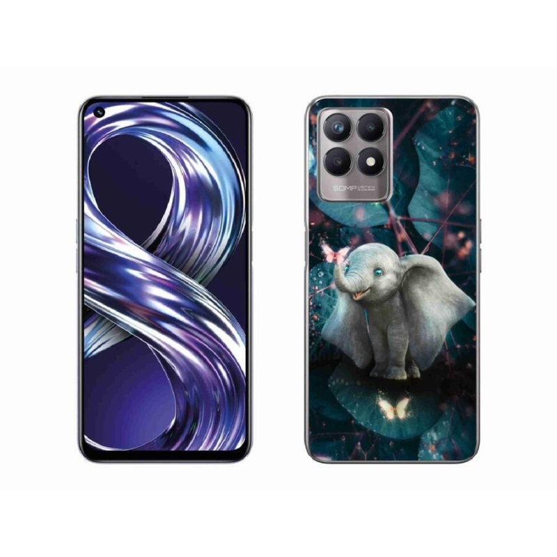 Gél borító mmCase mobilhoz Realme 8i - aranyos elefánt