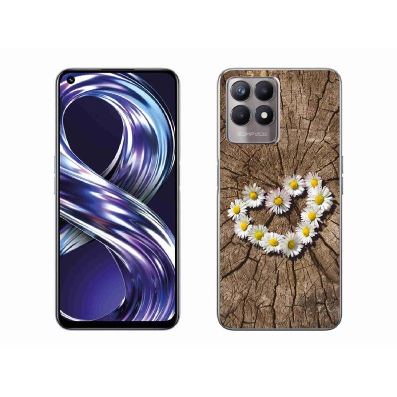 Zselés borító mmCase mobilhoz Realme 8i - százszorszépek szíve