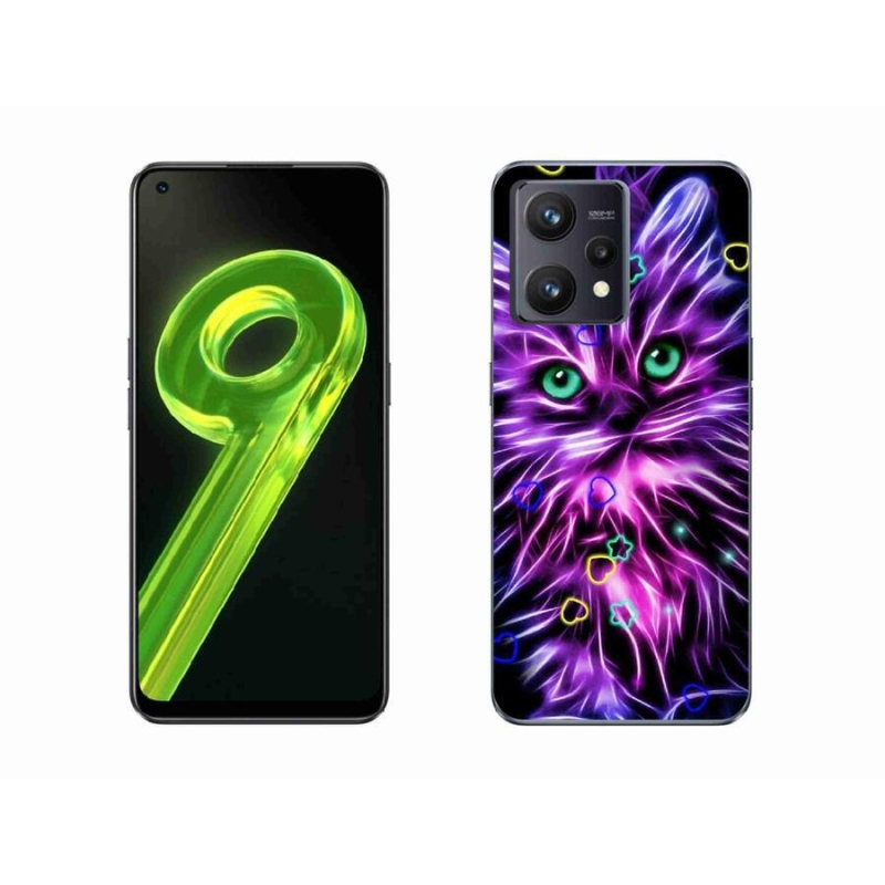 Gél borítás mmCase a Realme 9 4G készülékhez - absztrakt macska