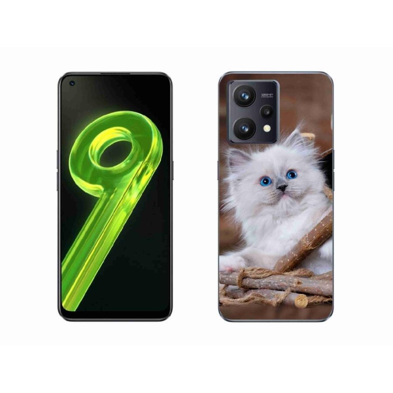 Gél borítás mmCase a Realme 9 4G készülékhez - fehér cica