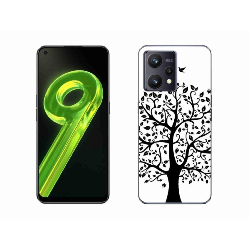 Gél borítás mmCase a Realme 9 4G készülékhez - fekete-fehér fa