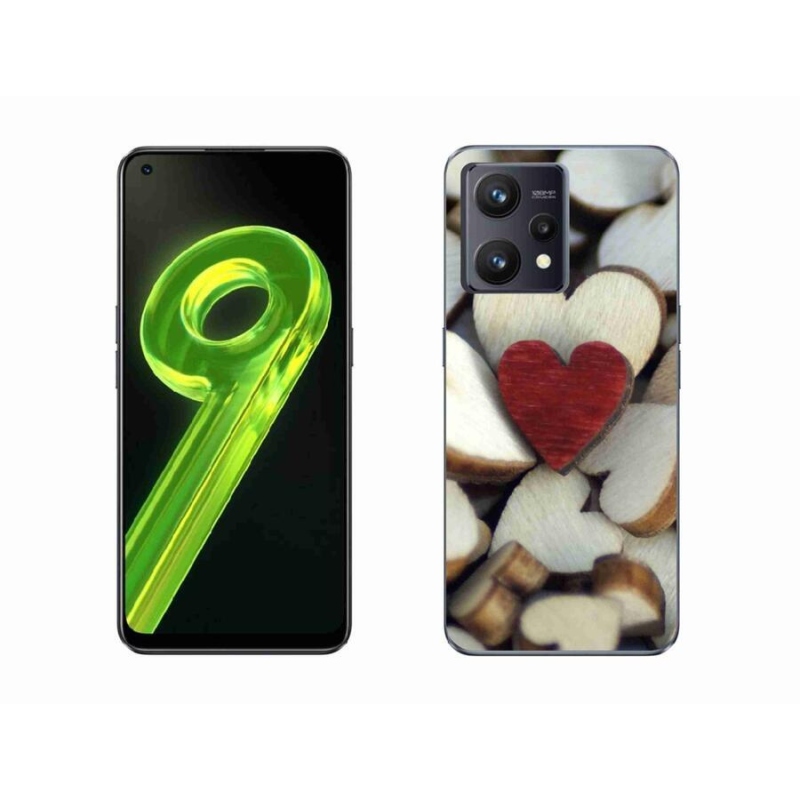 Gél borítás mmCase a Realme 9 4G készülékhez - gravírozott piros szív