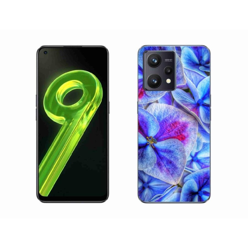 Zselés borítás mmCase a Realme 9 4G készülékhez - kék virágok 1