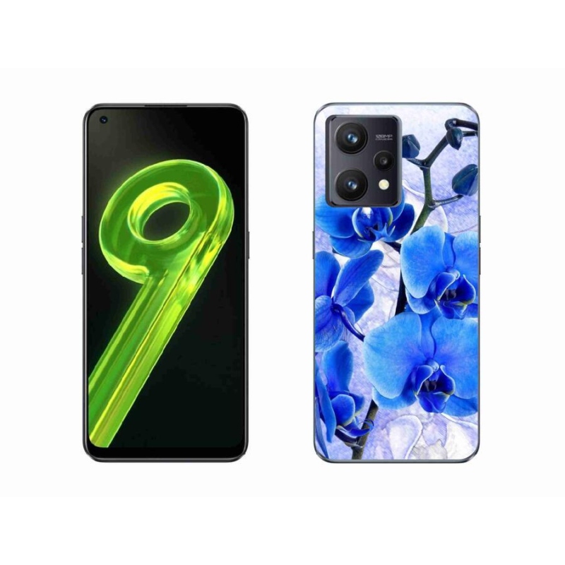 Gél borítás mmCase a Realme 9 4G készülékhez - kék virágok
