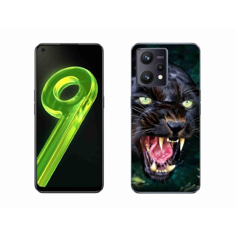 Gél borítás mmCase a Realme 9 4G készülékhez - dühös fekete párduc