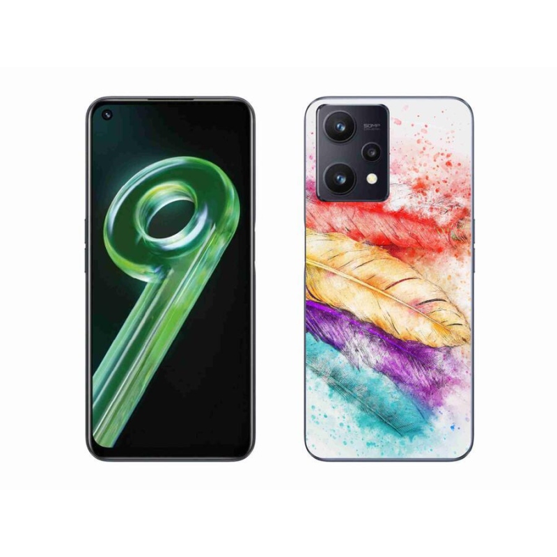 Gél borítás mmCase mobilhoz Realme 9 5G - színes tollak