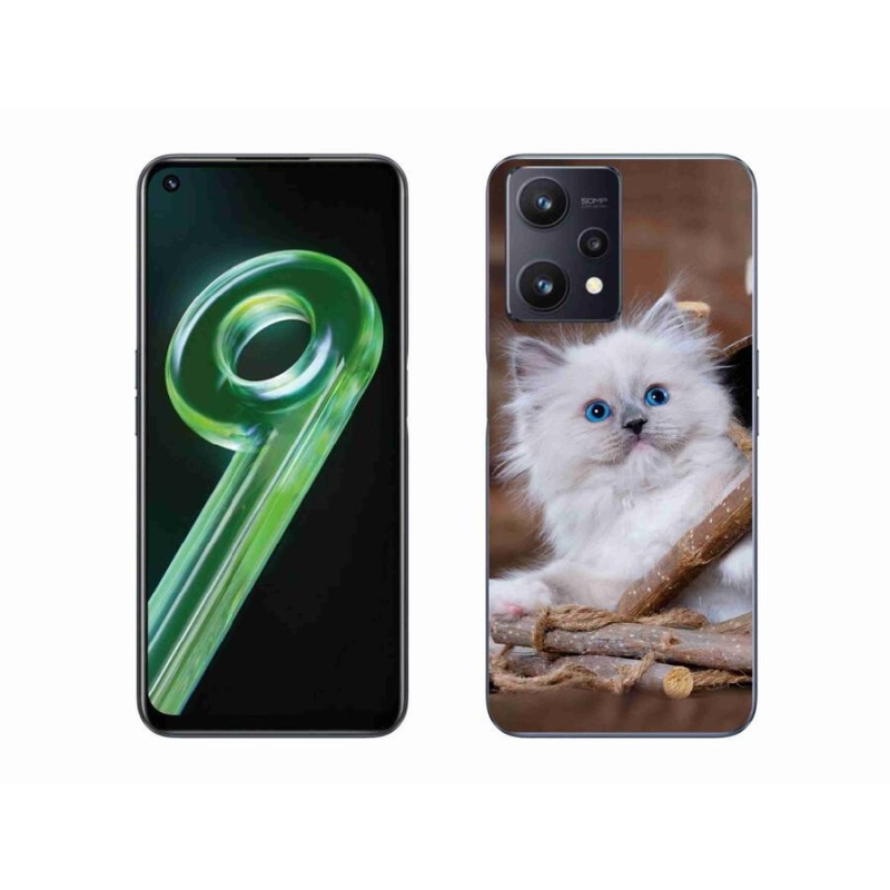 Gél borítás mmCase a Realme 9 5G készülékhez - fehér cica
