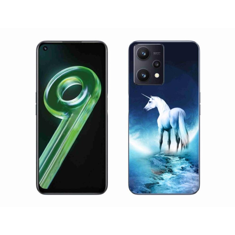 Gél borító mmCase a Realme 9 5G készülékhez - fehér egyszarvú