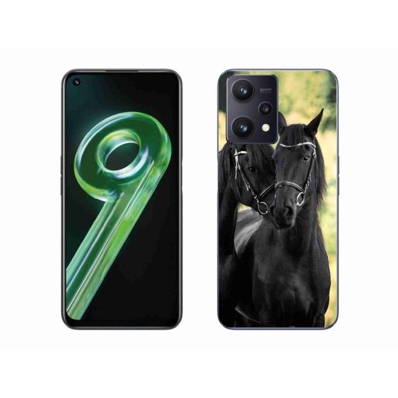Gél borítás mmCase a Realme 9 5G-hez - két fekete ló