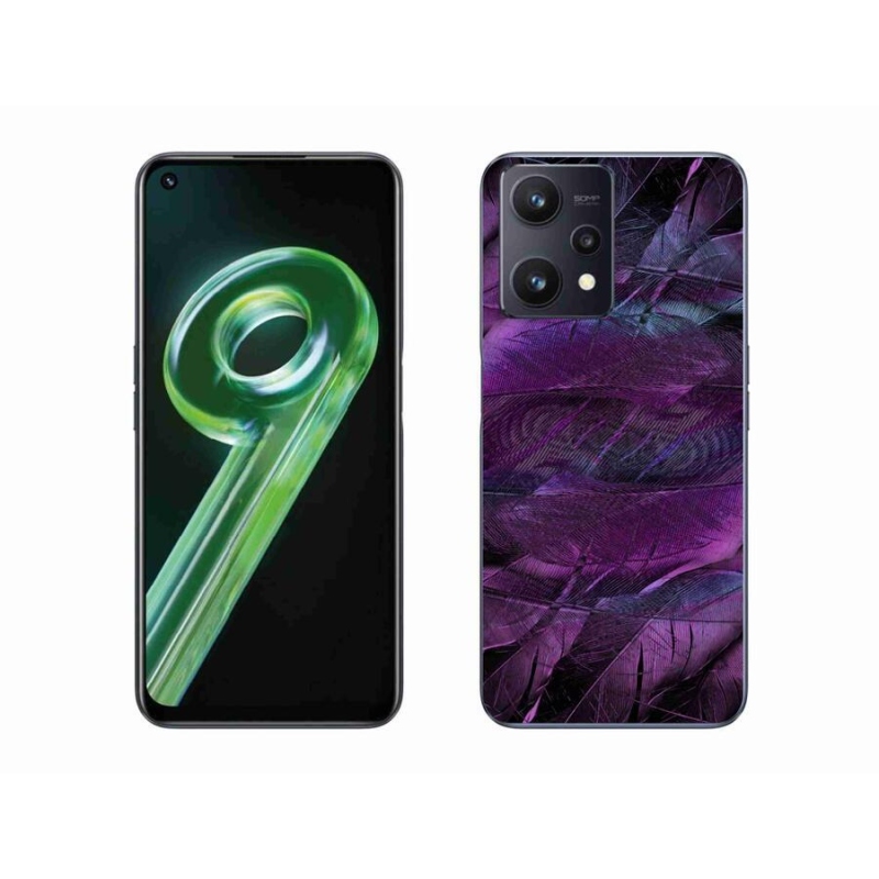 Gél borító mmCase a Realme 9 5G készülékhez - lila tollak
