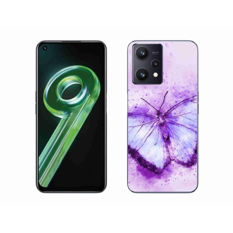 Gél borító mmCase a Realme 9 5G készülékhez - lila pillangó