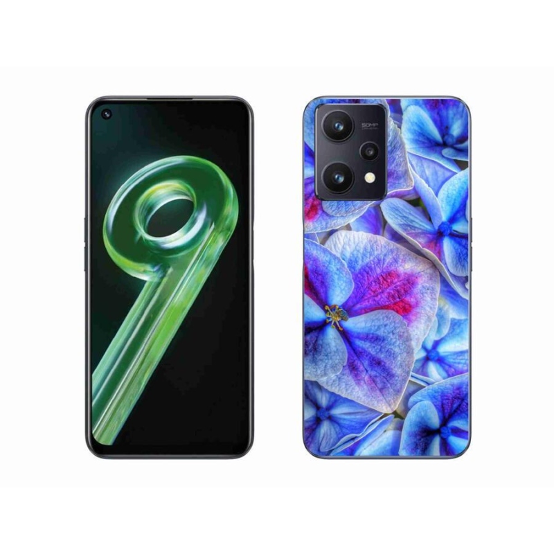 Zselés borítás mmCase a Realme 9 5G készülékhez - kék virágok 1