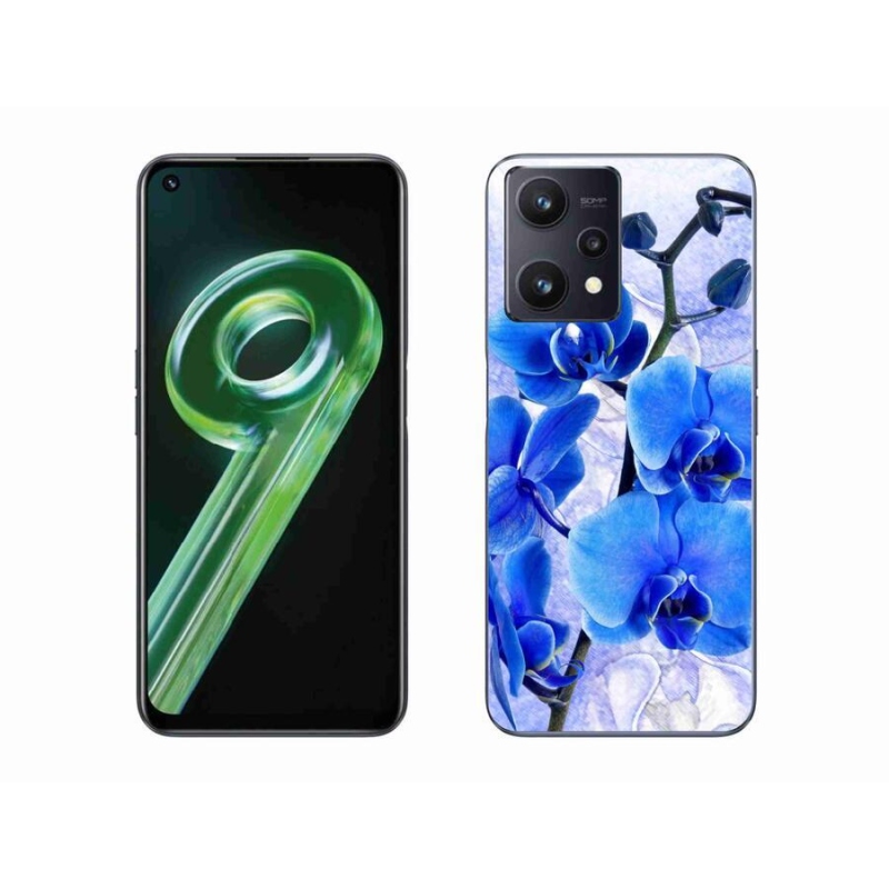 Gél borító mmCase a Realme 9 5G készülékhez - kék virágok
