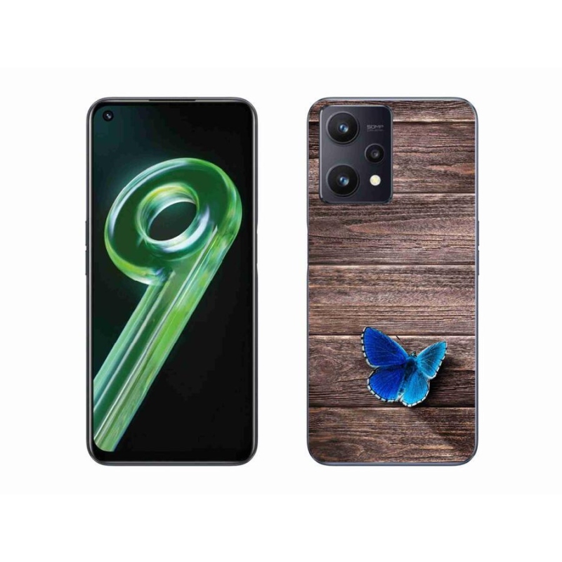 Zselés tok mmCase a Realme 9 5G készülékhez - kék pillangó 1