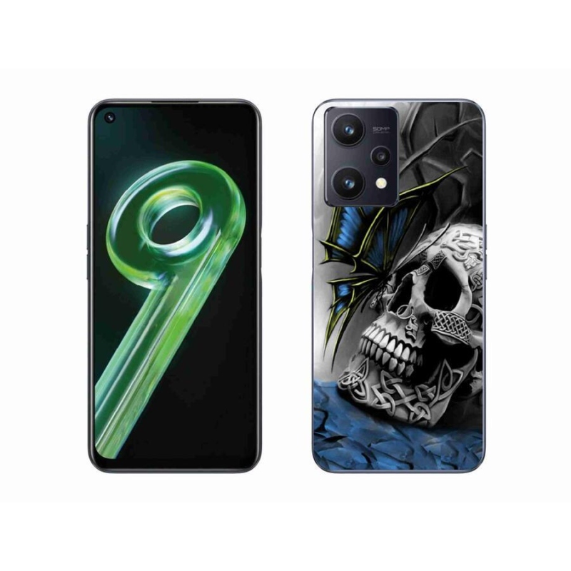 Gél borítás mmCase a Realme 9 5G készülékhez - pillangó és koponya