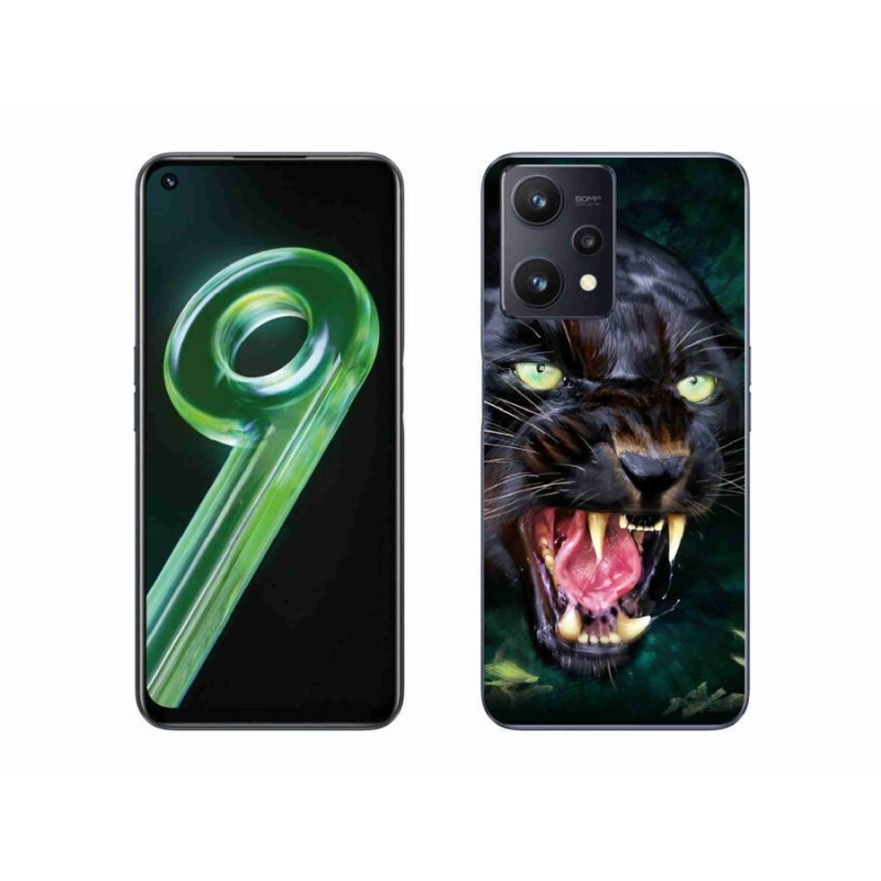 Gél borítás mmCase a Realme 9 5G készülékhez - dühös fekete párduc