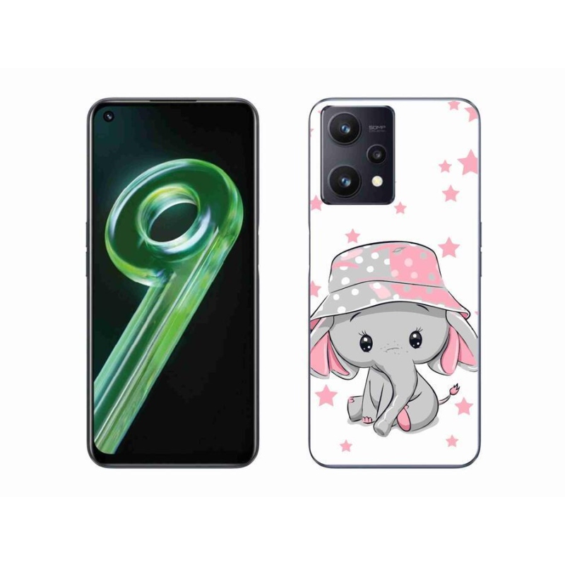 Gél borító mmCase a Realme 9 5G készülékhez - rózsaszín elefánt