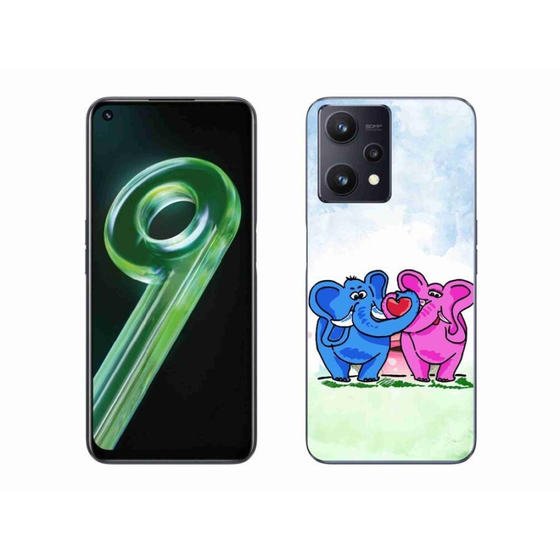 Gél borító mmCase mobilhoz Realme 9 5G - szerelmes elefántok
