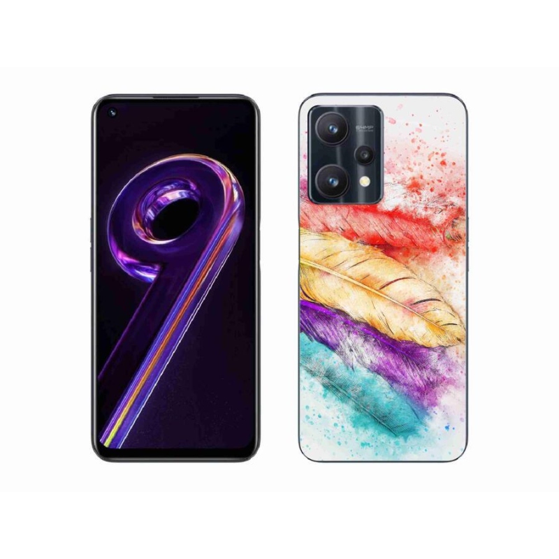 Gél borítás mmCase a Realme 9 Pro 5G készülékhez - színes tollakkal