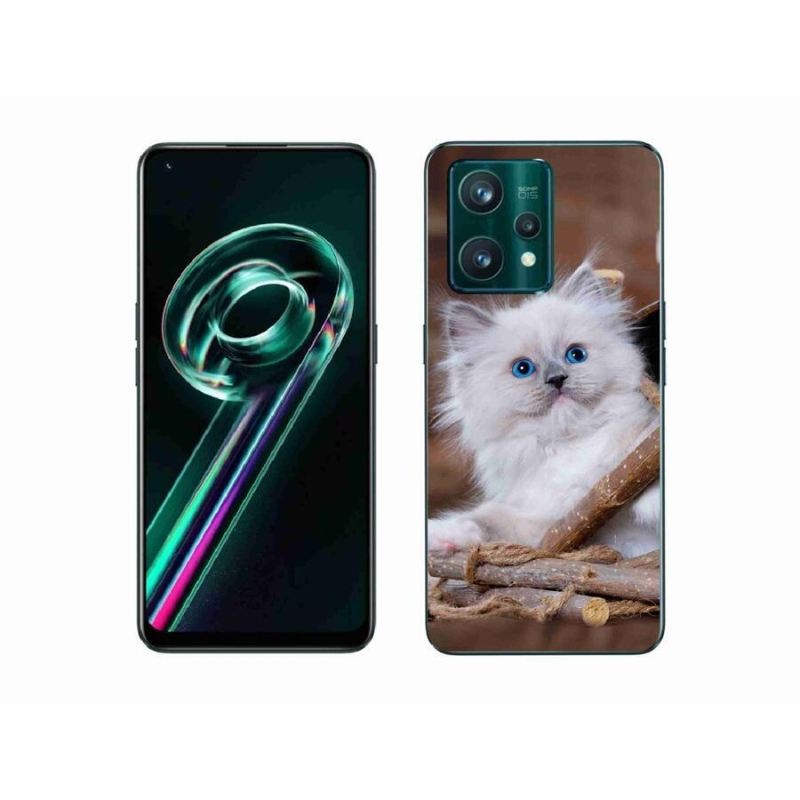 Gél borító mmCase a Realme 9 Pro+ 5G készülékhez - fehér cica