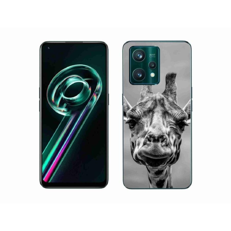 Gél borítás mmCase a Realme 9 Pro+ 5G készülékhez - fekete-fehér zsiráf