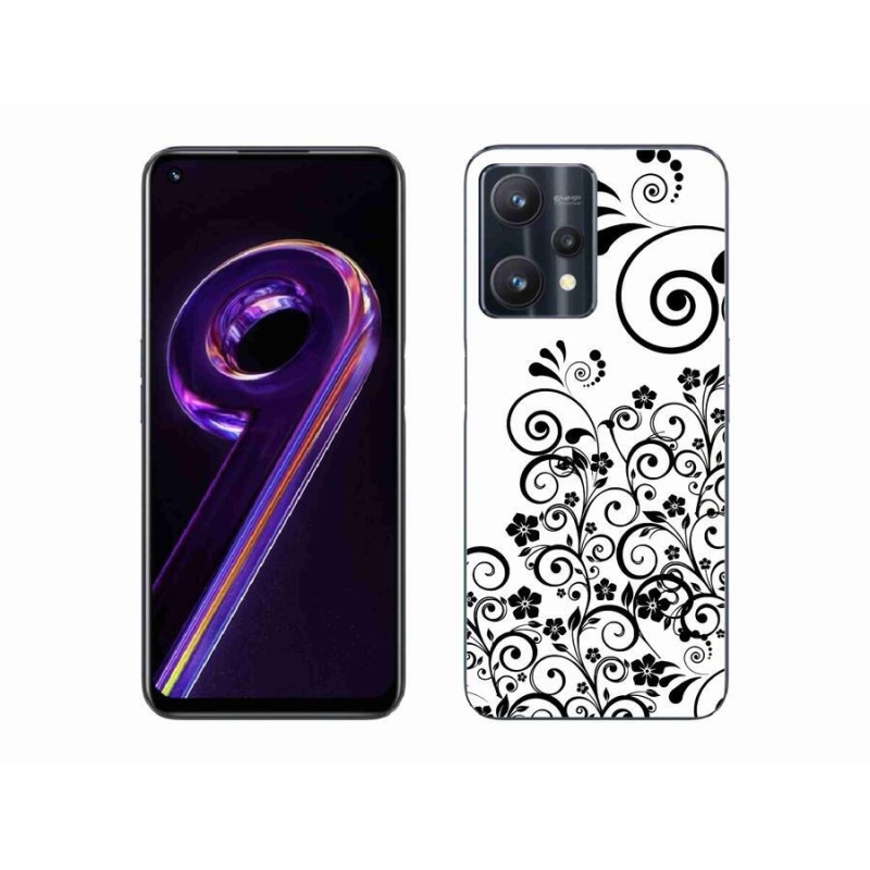 Gél borító mmCase a Realme 9 Pro 5G készülékhez - fekete és fehér virágmintás