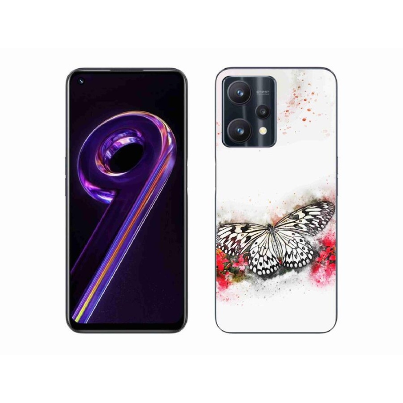 Gél borítás mmCase a Realme 9 Pro 5G készülékhez - fekete-fehér pillangó