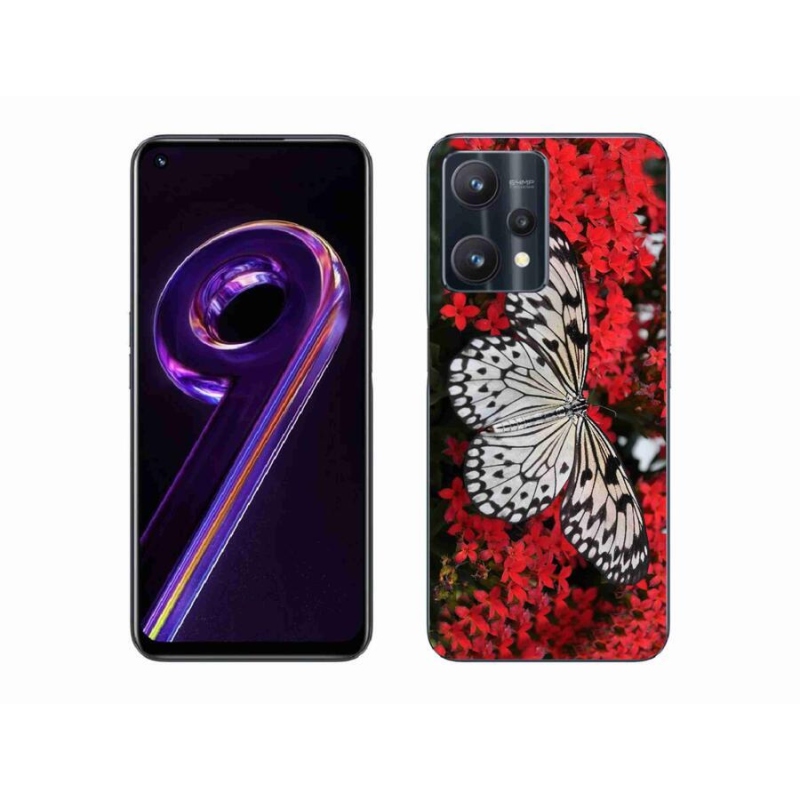 Zselés borítás mmCase a Realme 9 Pro 5G készülékhez - fekete-fehér pillangó 1