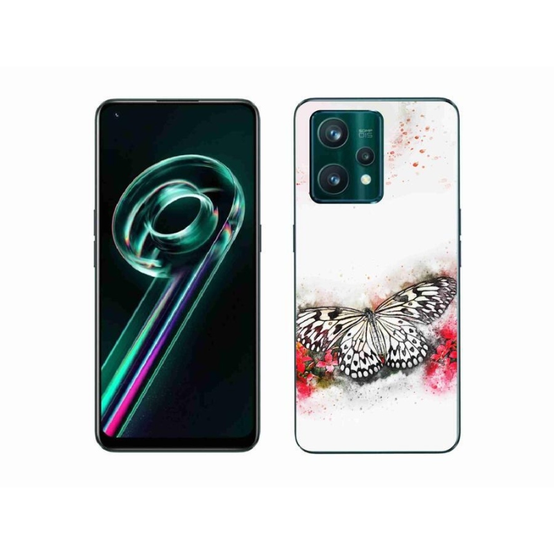 Zselés borítás mmCase a Realme 9 Pro+ 5G készülékhez - fekete-fehér pillangó