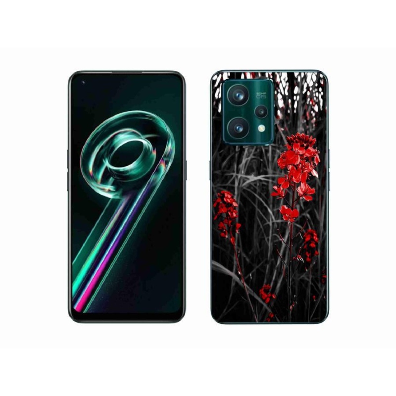 Gél borítás mmCase a Realme 9 Pro+ 5G számára - piros növény