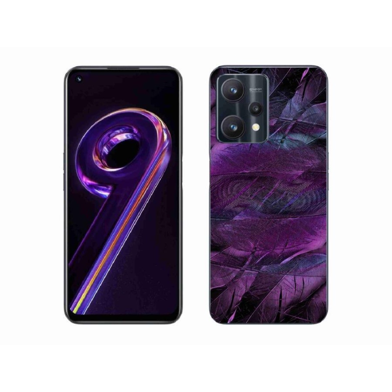 Gél borítás mmCase a Realme 9 Pro 5G készülékhez - lila tollak