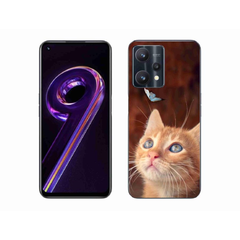 Gél borítás mmCase a Realme 9 Pro 5G készülékhez - pillangó és cica