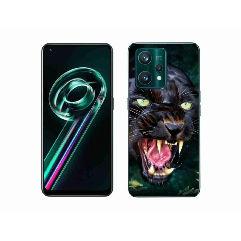 Gél borítás mmCase a Realme 9 Pro+ 5G készülékhez - dühös fekete párduc