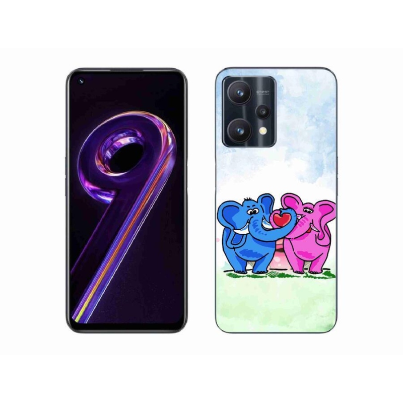 Gél borítás mmCase a Realme 9 Pro 5G készülékhez - szerelmes elefántok
