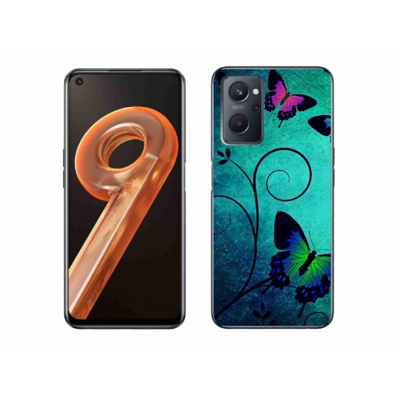 Zselés borító mmCase mobilhoz Realme 9i - színes pillangók