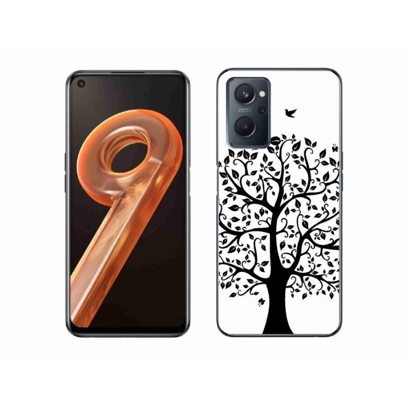 Zselés borítás mmCase a Realme 9i készülékhez - fekete-fehér fa