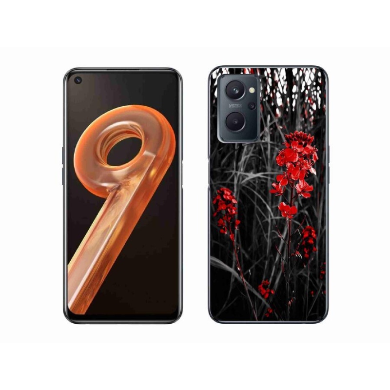 Zselés borítás mmCase a Realme 9i készülékhez - piros növény
