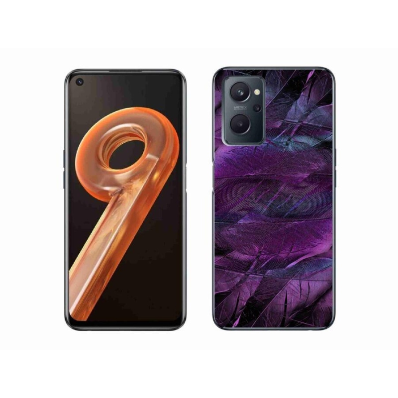 Zselés borítás mmCase a Realme 9i készülékhez - lila tollak