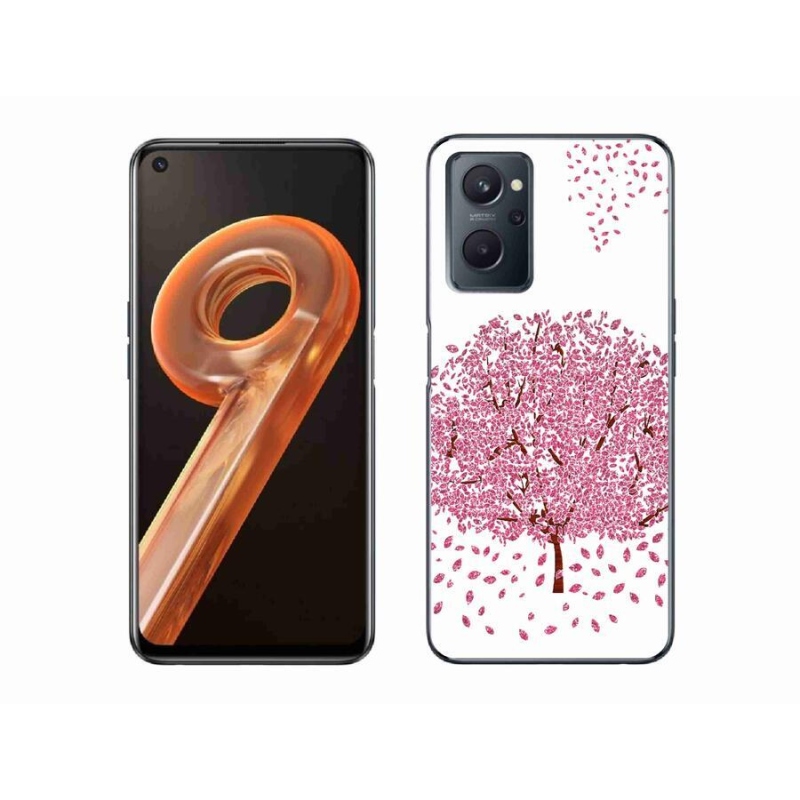 Zselés borító mmCase mobilhoz Realme 9i - rajzfilmfa levelekkel