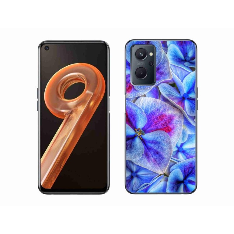 Zselés borító mmCase mobilhoz Realme 9i - kék virágok 1